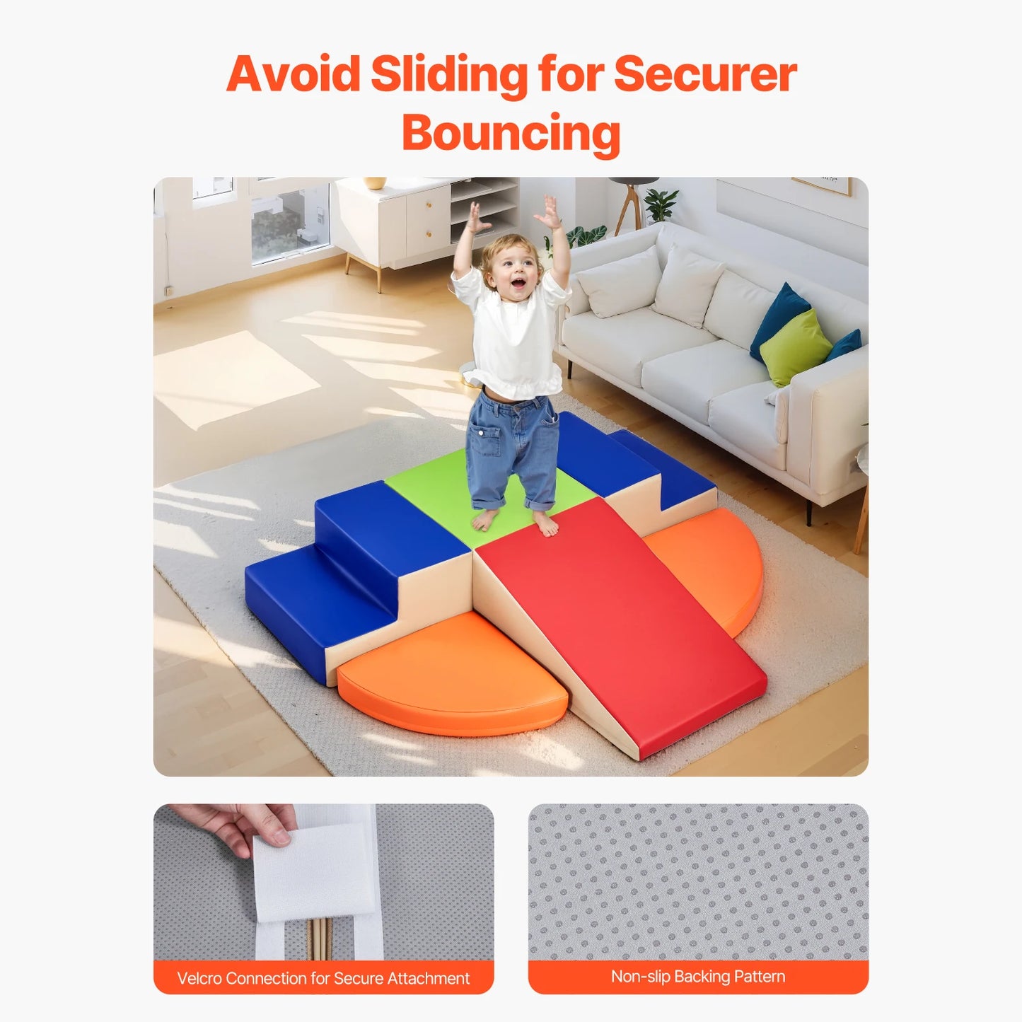 SucceBuy Kids Foam Climbing Blocks Indoor Crawl Playset