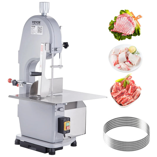 VEVOR 1500W Commercial Electric Meat Bone Bandsaw Machine Stainless Blade