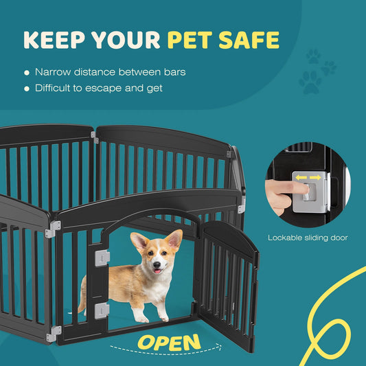 Dog Playpen 6 Panel 24IN Expandable Durable Pet Fence for Medium Dogs Indoor Outdoor Folding Portable Puppy Playpen