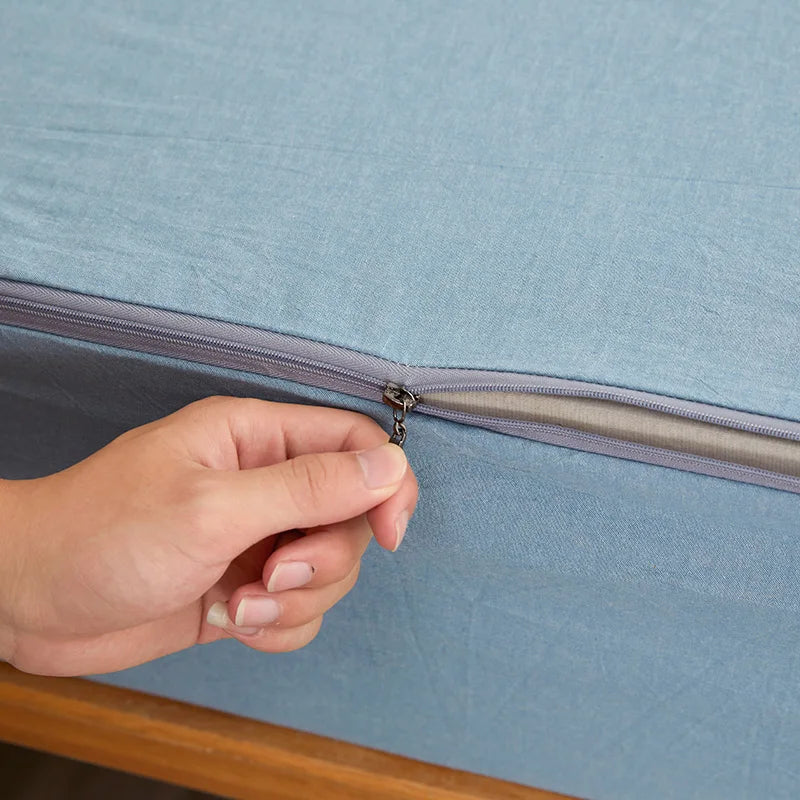 Dreamreal Zipper Fitted Bed Sheet 100 Percent Cotton Durable