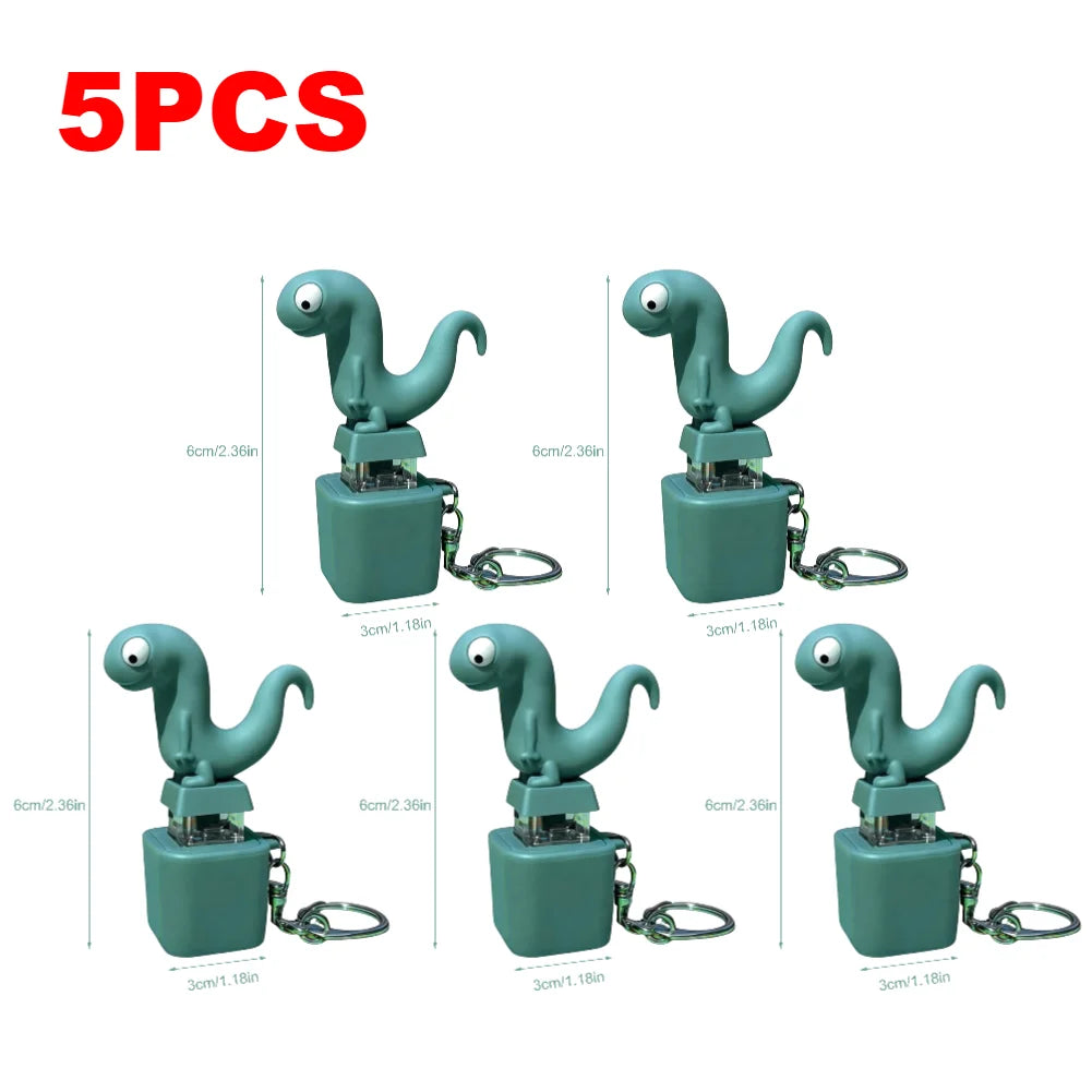 1-5PCS Lizard Fidget Keychain with LED Light & Squeeze Sound Funny Stress Relief Sensory Toy Rechargeable Keyring for Adult Kid
