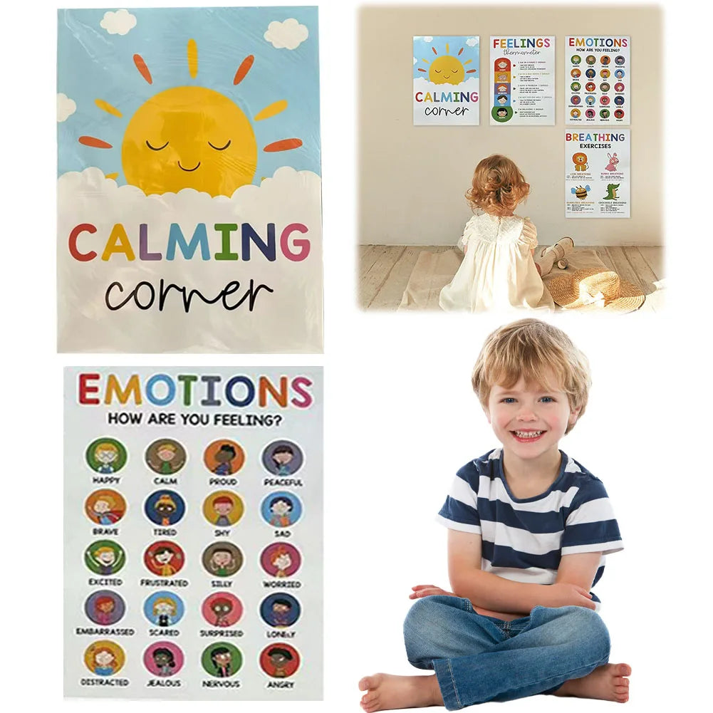 Calming Corner Posters for Classroom Mental Health and Emotions