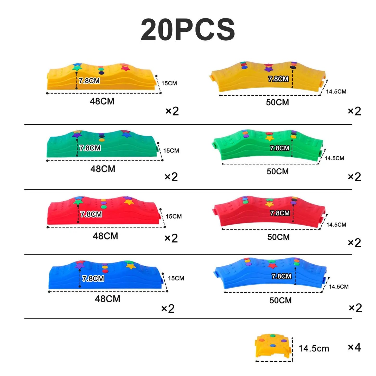 Kids Stepping Stones And Balance Beams Obstacle Course Set