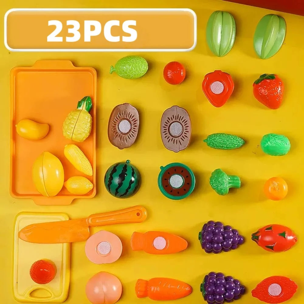 Vegetable Cutting Toys Set for Kids Safe Kitchen Pretend Play