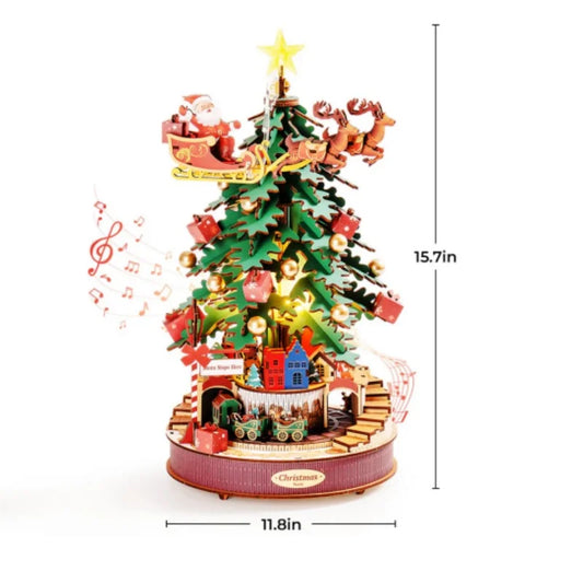 Robotime Wooden Puzzle Music Box Christmas Tree Kit