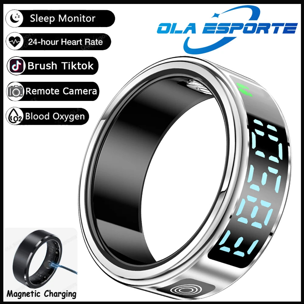 Ola Esporte Smart Ring With Display Touch Health Tracker Waterproof