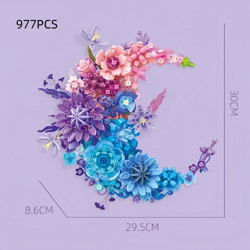 KNEW BUILT Stereo 3D Sunflower Frame Ornament Building Blocks Creative Decor