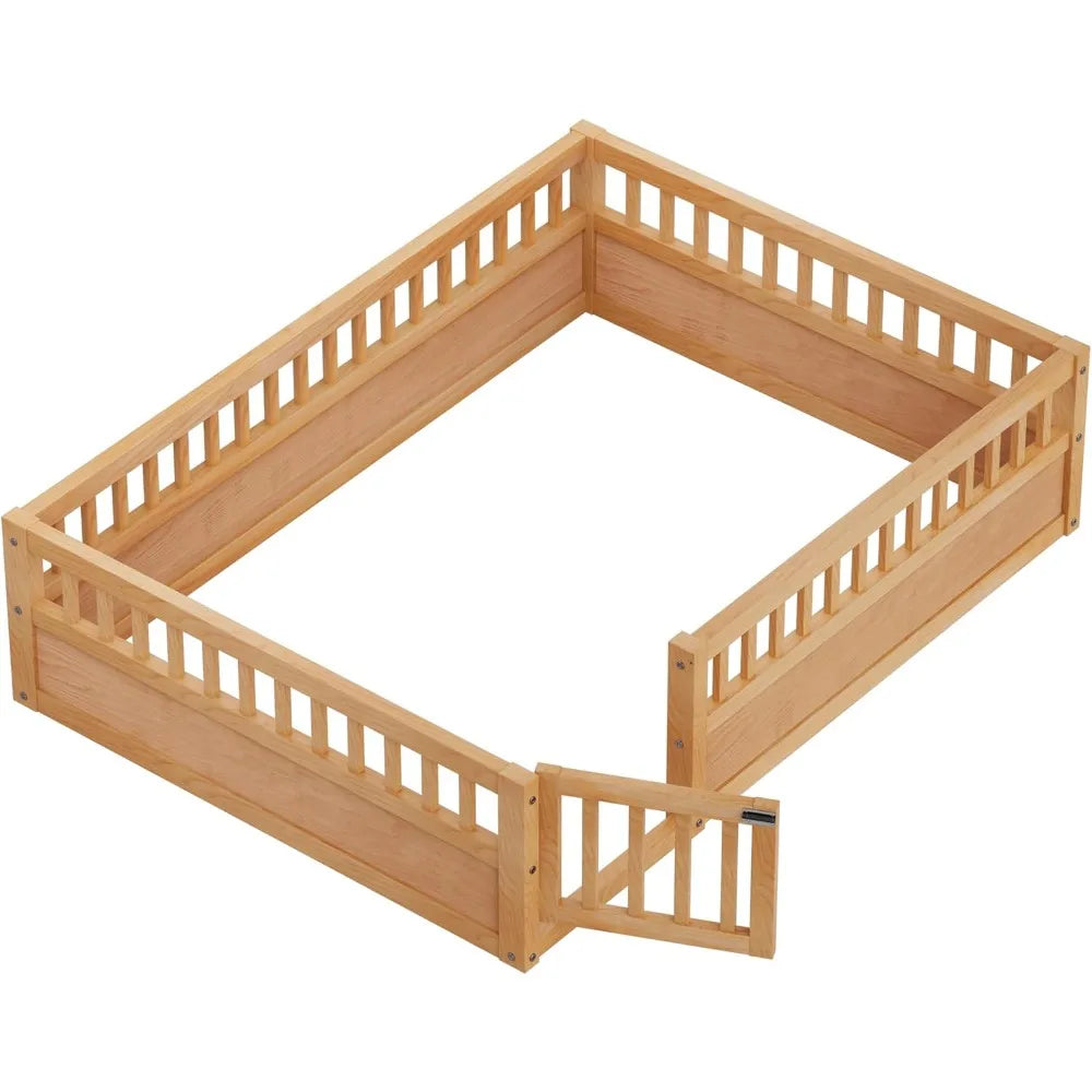 Montessori Floor Bed With Guardrails Near Ground Design