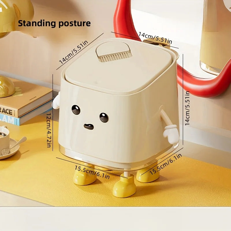 Cute Mini Desktop Trash Can For Office Desk Organization