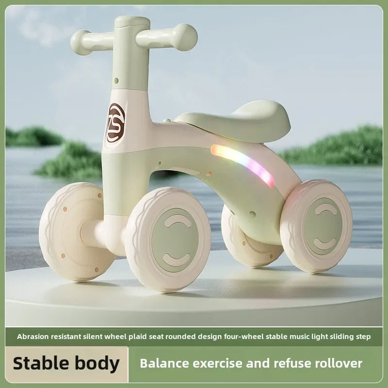MYGVNCE AntiTip Baby Balance Bike 4 Wheel Ride On Walker