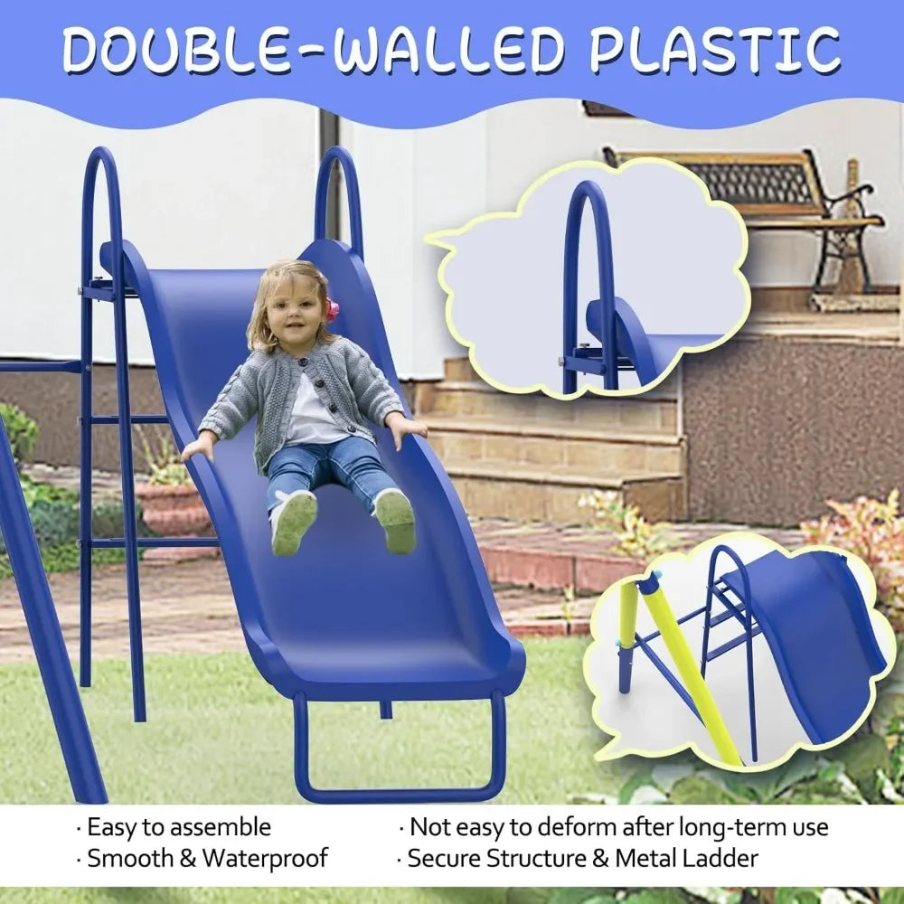 Backyard Swing Set 5 In 1 Outdoor Metal Kids Playset