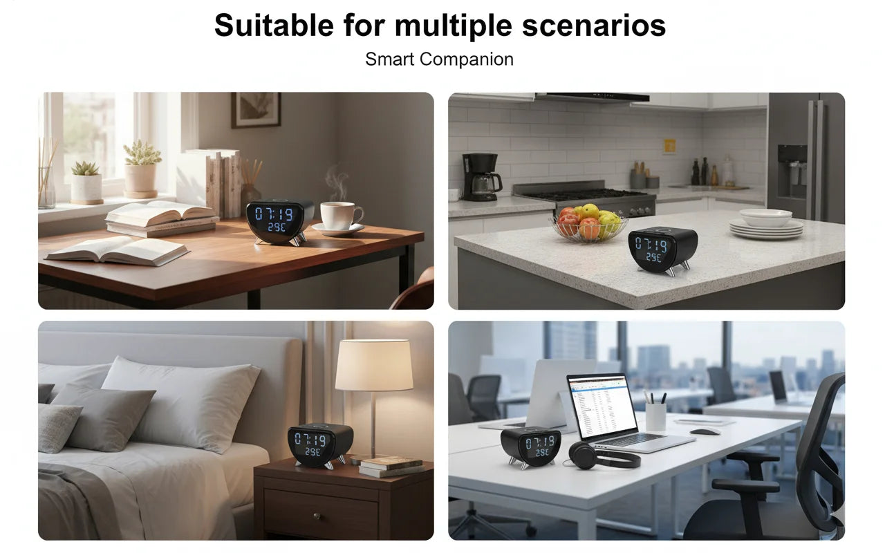 4K UHD WiFi Clock Camera With Motion Detection And Qi Wireless Charging