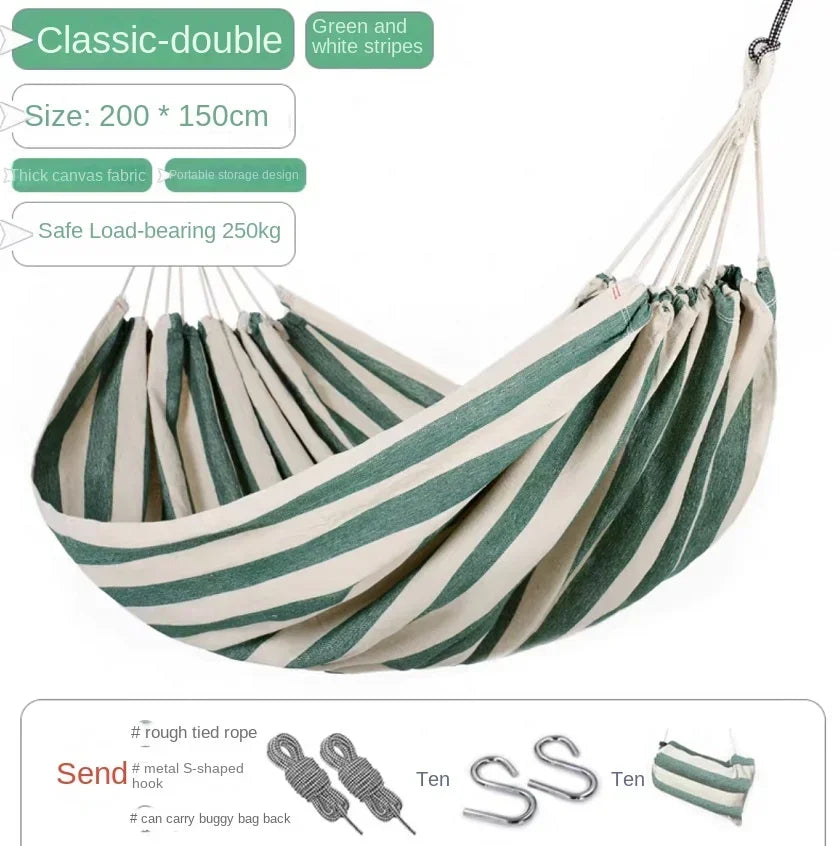 Thick Canvas Garden Swing Hammock Outdoor Hanging Chair