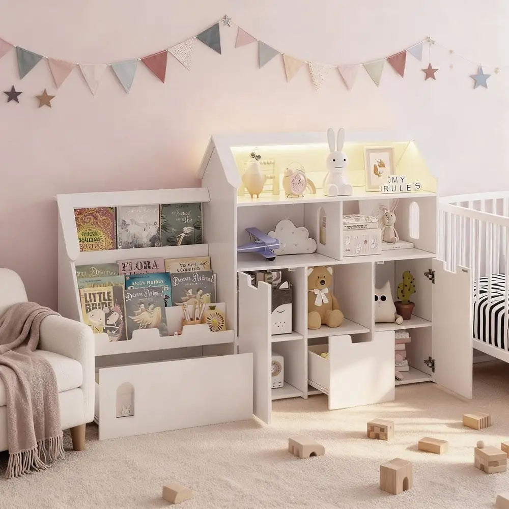 DAFIFY Kids Bookshelf With Removable Drawers Toy Storage Organizer