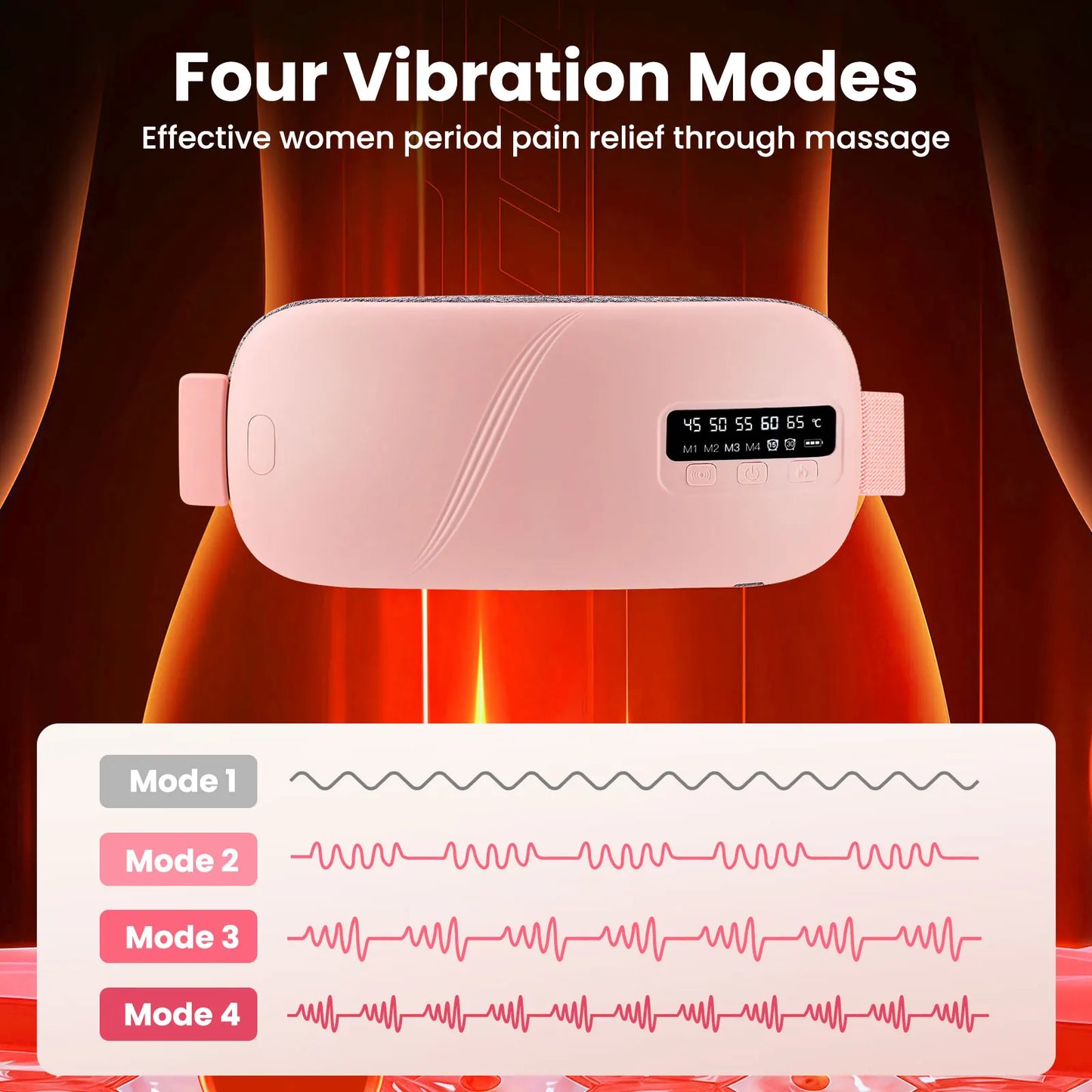 PASTSKY 5 Modes Heating Vibration Waist Massage Belt For Cramps