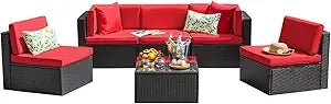 Patio Conversation Set Outdoor Wicker Rattan With Glass Table