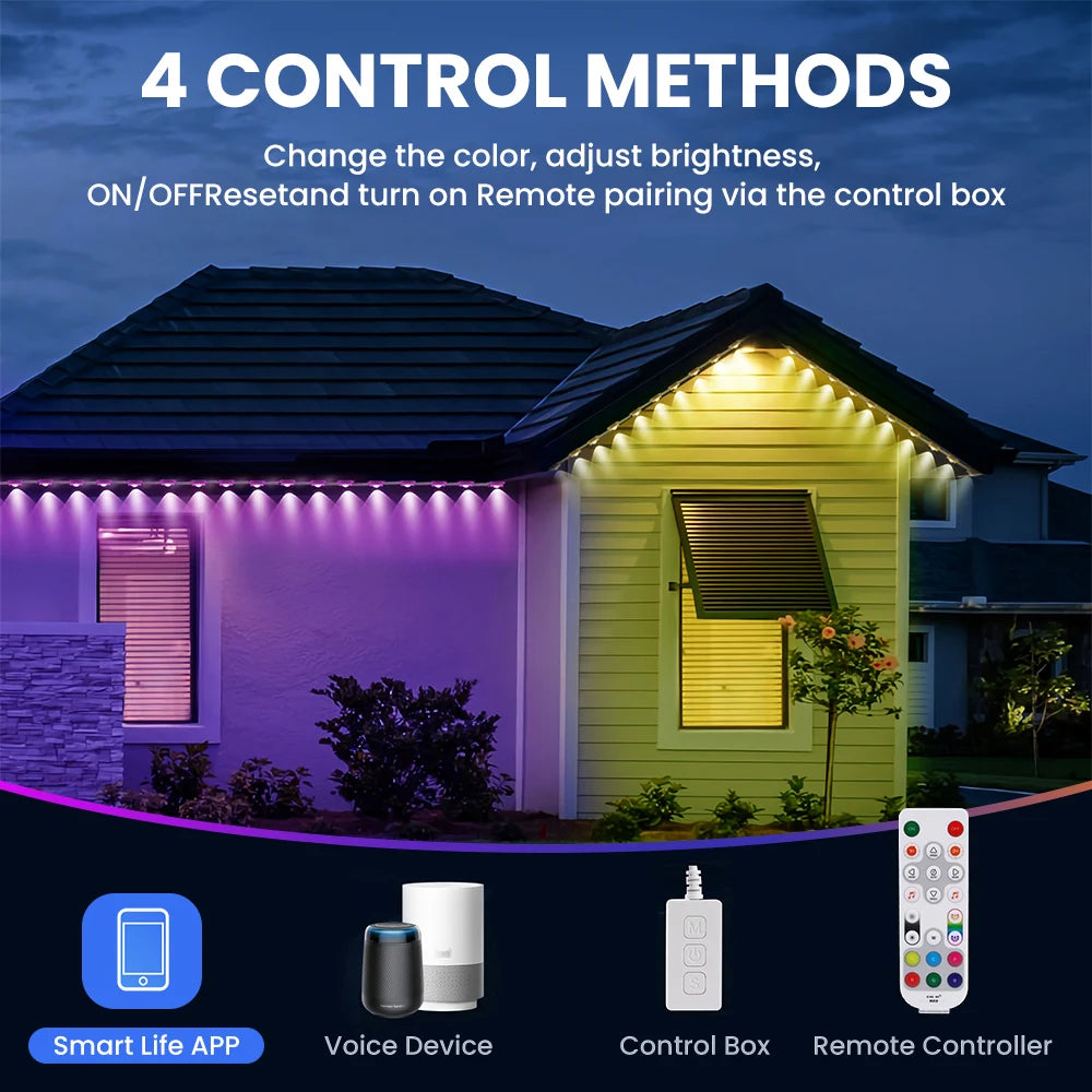 Aiopp 60 Light Smart RGB LED Eaves Lighting Strip Remote