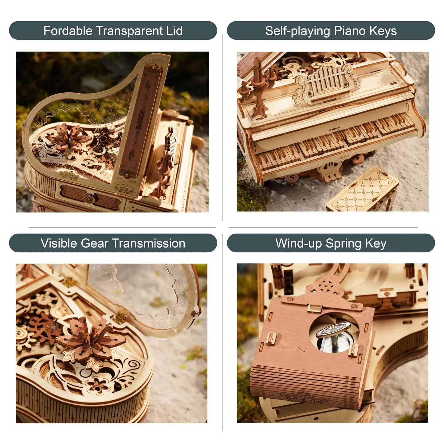 Robotime Rokr Magic Piano Self Playing Music Box AMK81