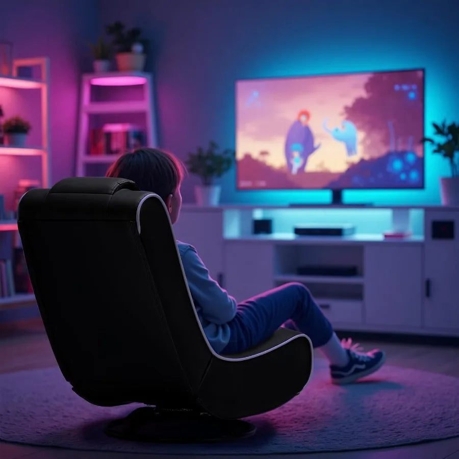 Foldable Swivel Floor Gaming Chair For Boys 360 Degree Rotation