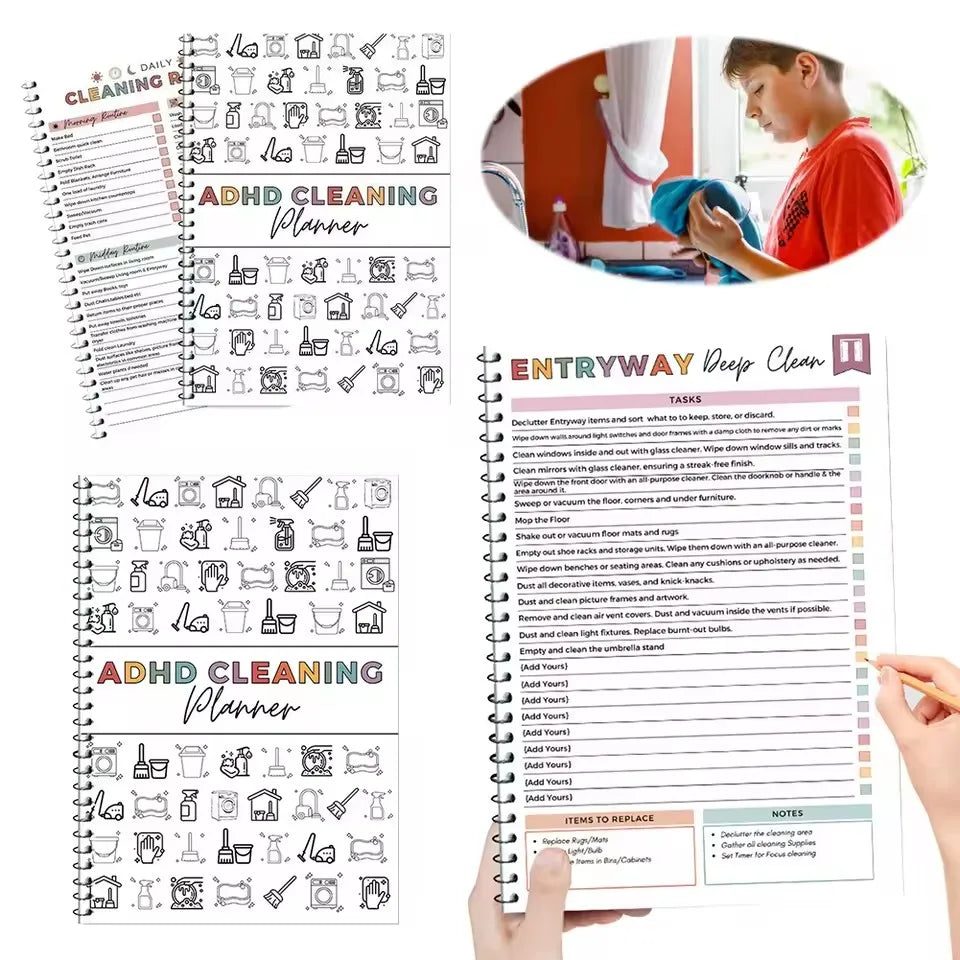 ADHD Cleaning Planner Bundle With Weekly Monthly Schedules