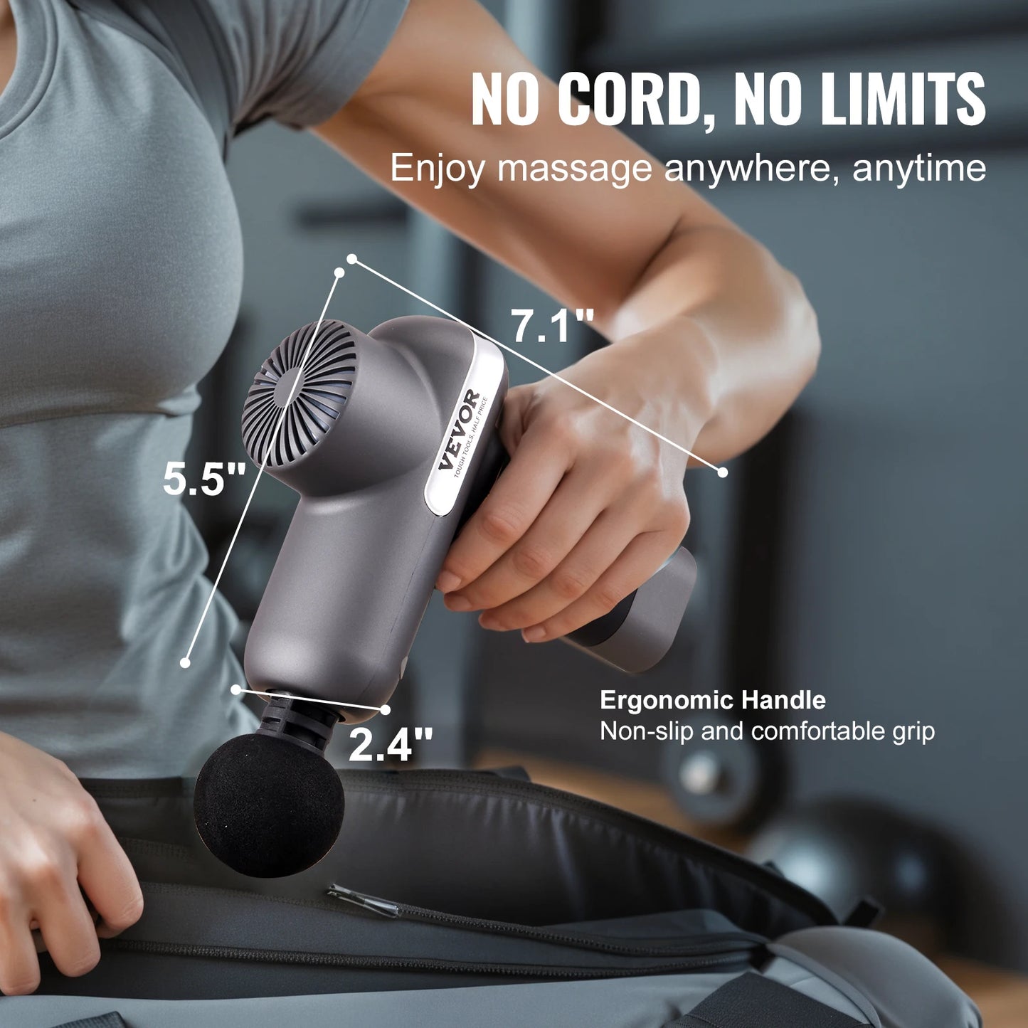 SucceBuy Massage Gun Percussion Therapy With 5 Speed Levels And 6 Heads