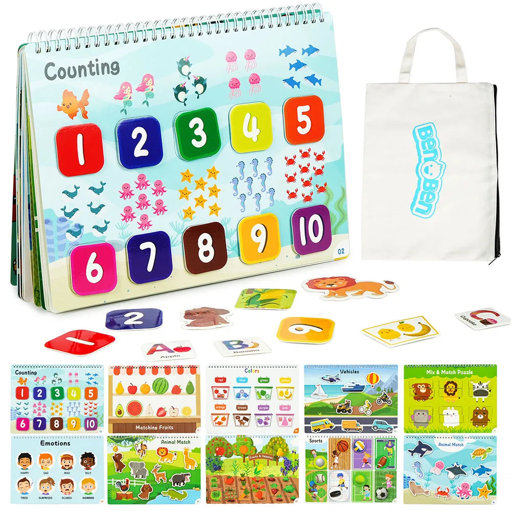 Busy Book For Toddlers Preschool Learning Activities Autism Sensory Toys