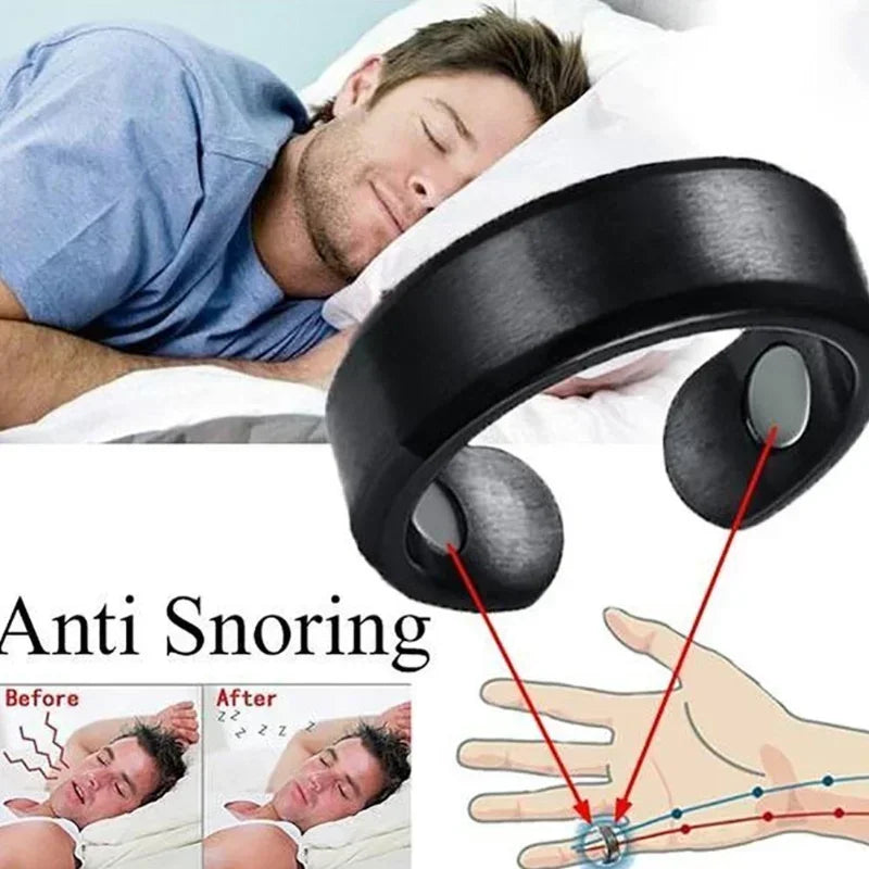 Anti Snore Ring Sleep Aid Magnetic Acupressure Finger Ring