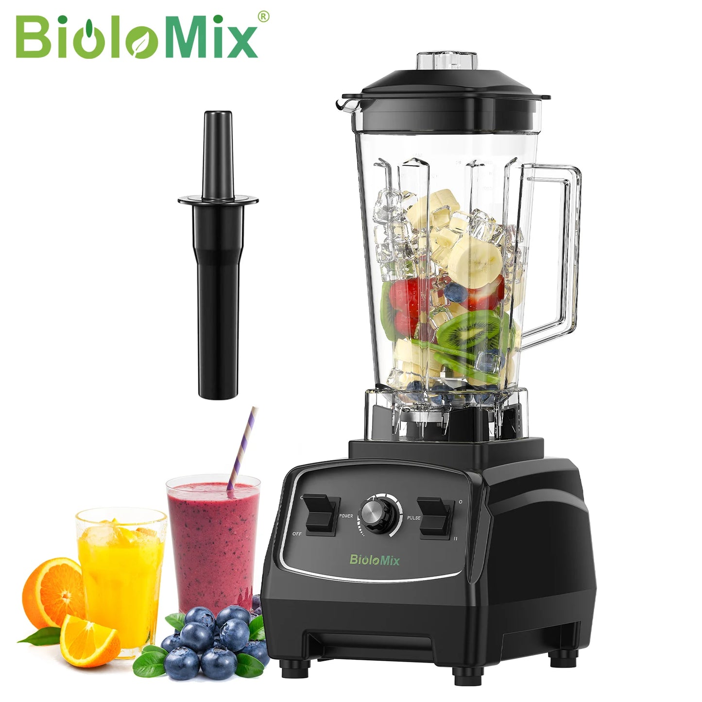Biolomix BPA Free 3HP 2200W Heavy Duty Commercial Blender Juicer Processor