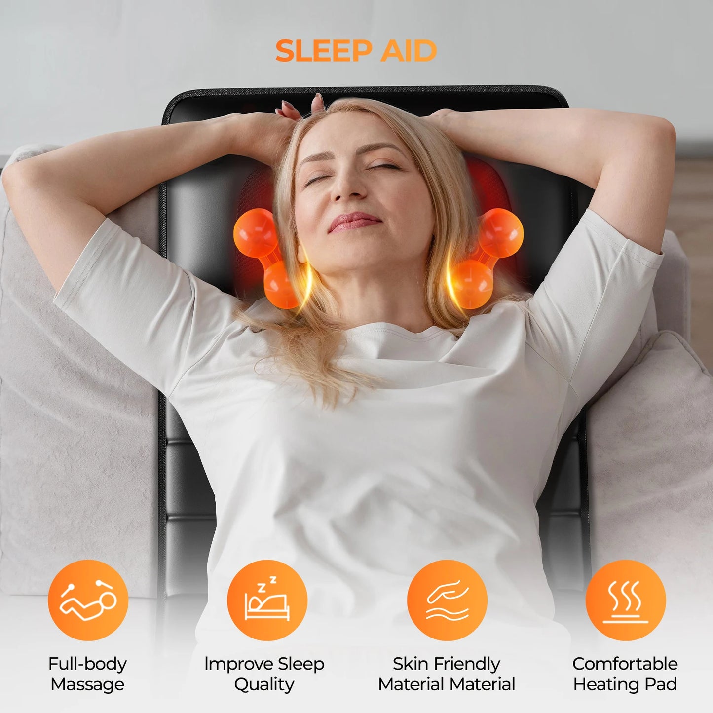 HOMEMASSA Shiatsu Full Body Massage Mat With Heat And Pad