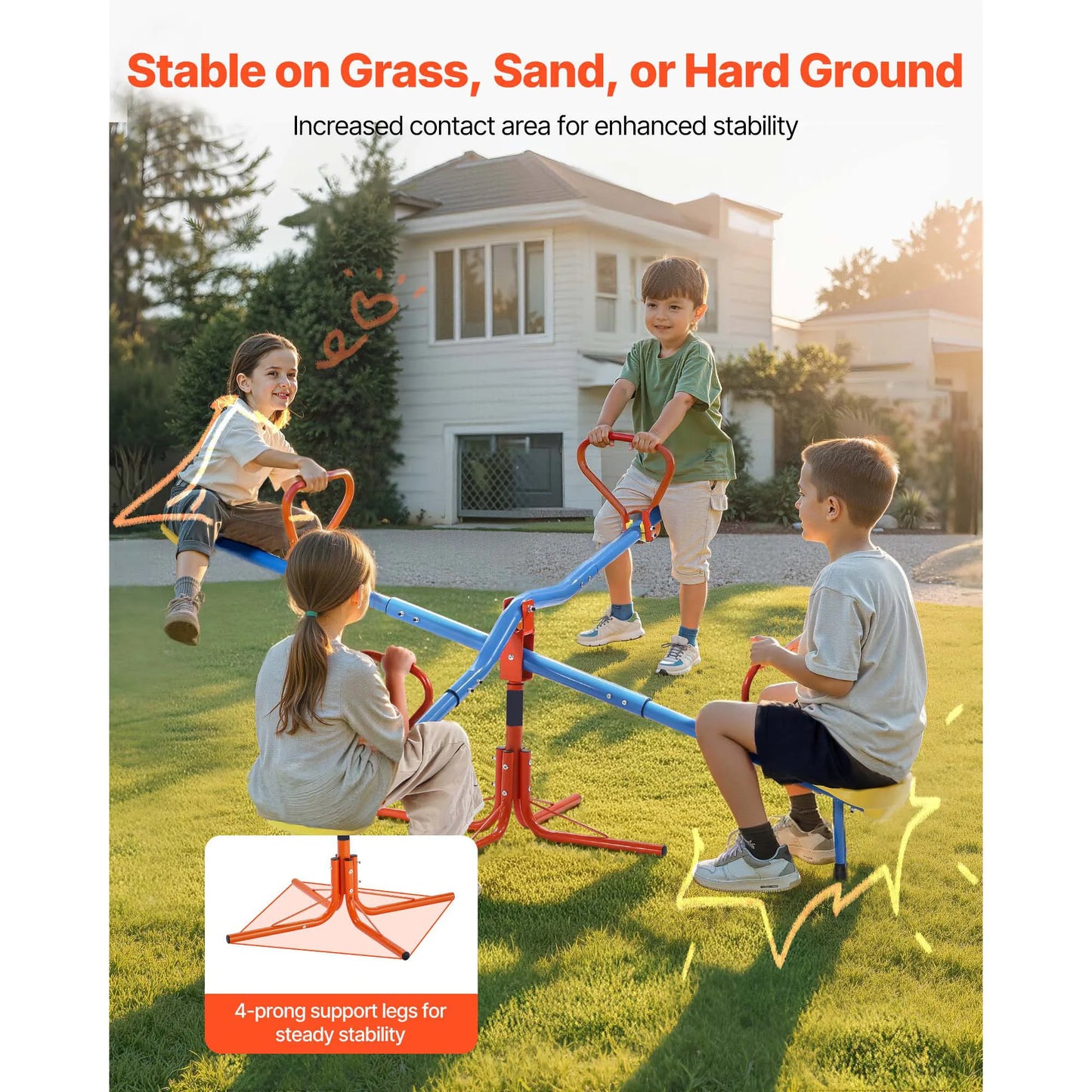 Seesaw Sit And Spin Teeter Totter Four Seater For Kids