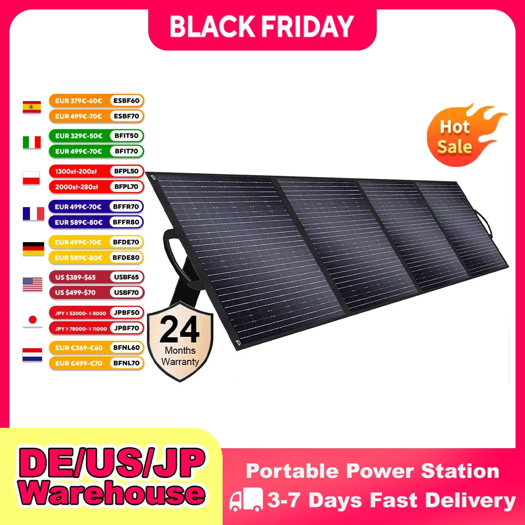 SOLARPLAY 200W Portable Foldable Solar Panel for Camping