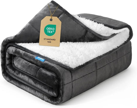 15 Lbs Weighted Blanket For Adults With Sherpa Fleece Comfort