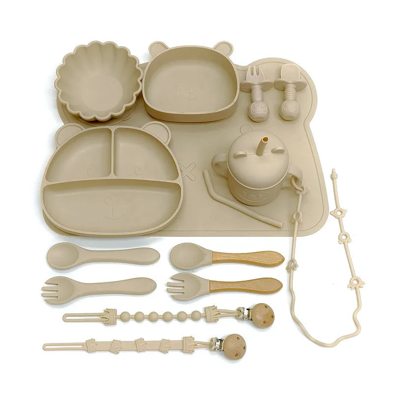 Silicone Meal Plate With Compartments And Suction Cups