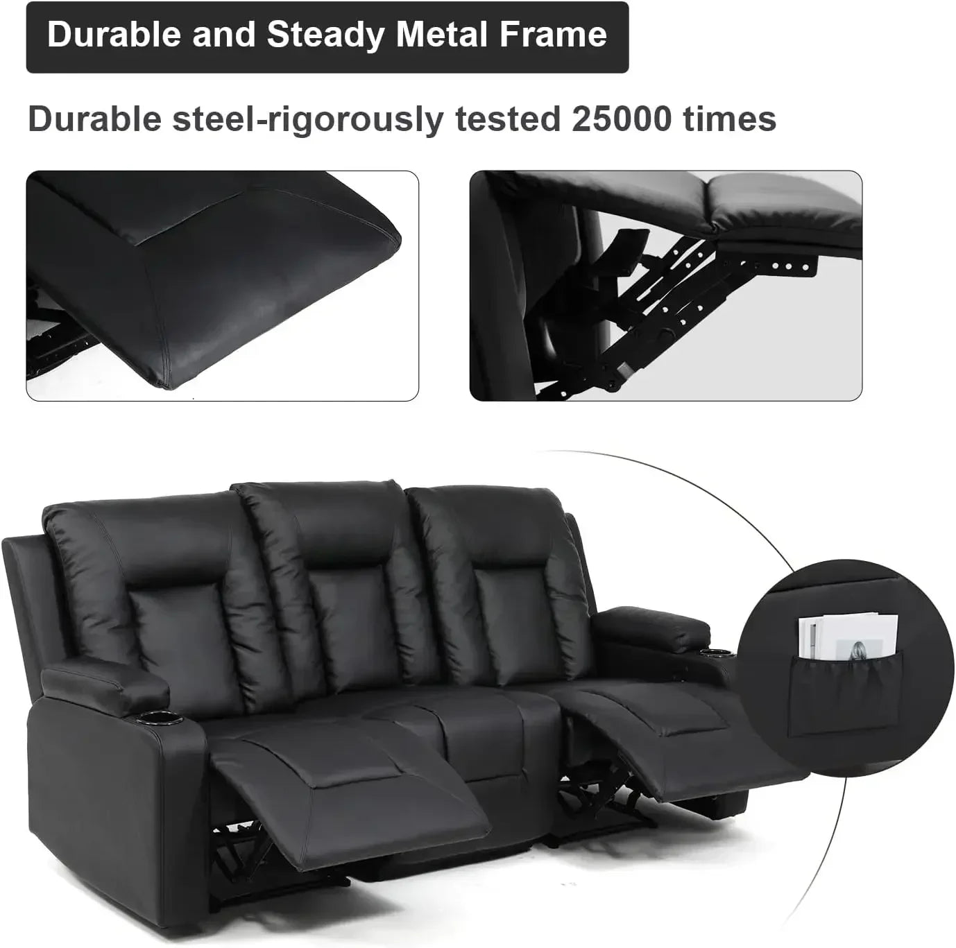 Leather Recliner Living Room Furniture Set With Sofa And Loveseat