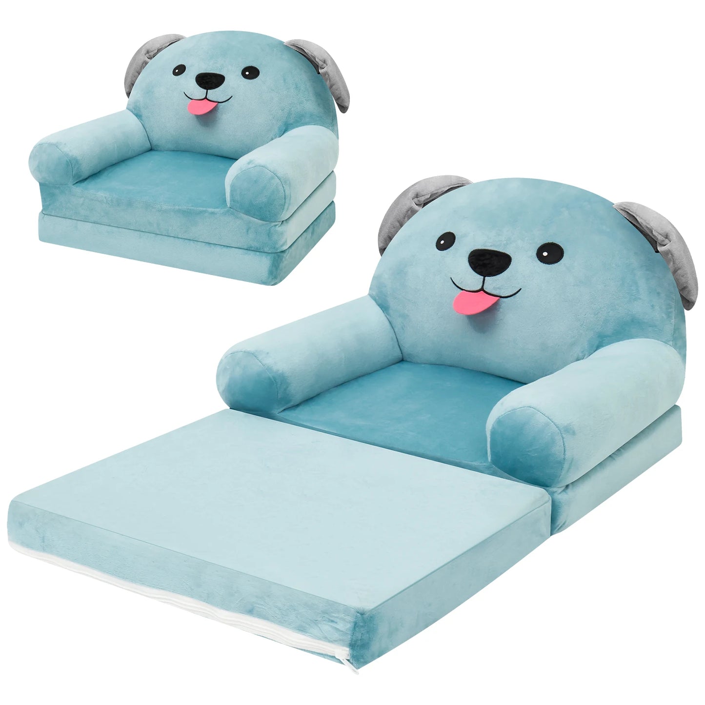 Foldable Kids Sofa Bed Seat Chair Foam Filled Reading Armchair