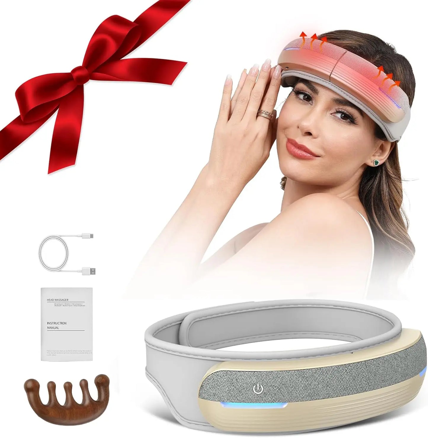 HOMEMASSA Portable Electric Head Massager With Heat Bluetooth