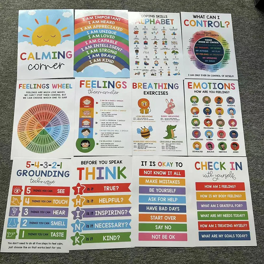 Calming Corner Posters for Classroom Mental Health and Emotions