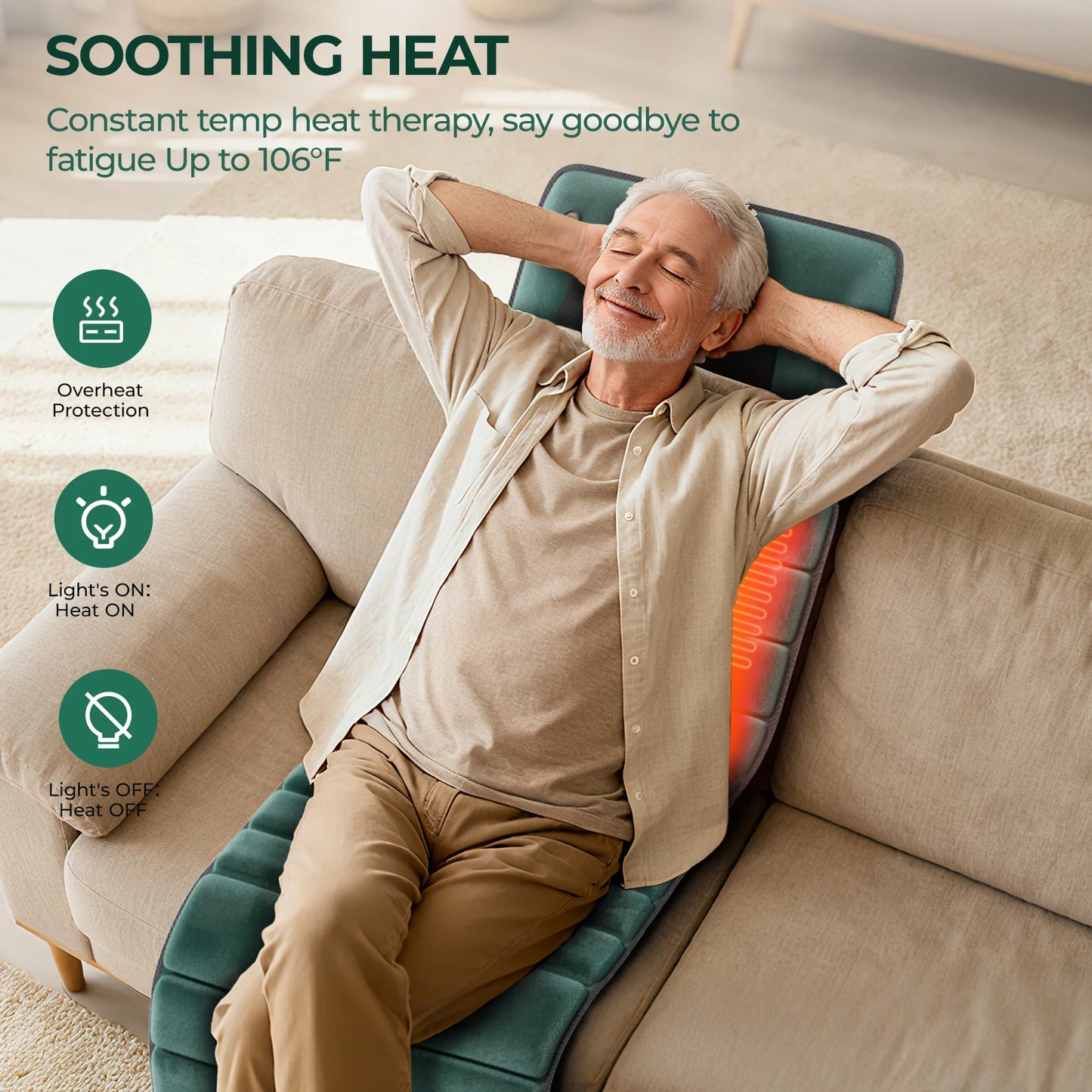 HIMOUTA Full Body Massage Mat With Heat And Detachable Pad