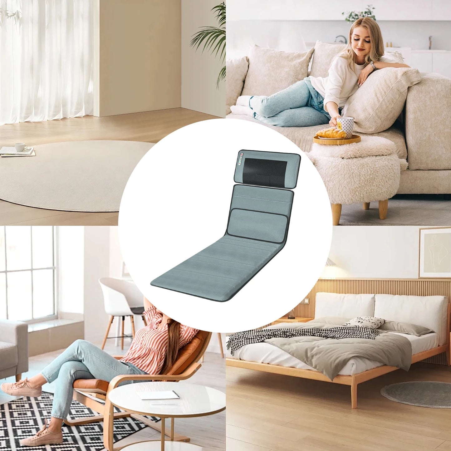 Full Body Massage Mat Lightweight Whole Body Electric Vibrating Mat Multifunctional Electric Bed Massager Tool for Back Neck Hip