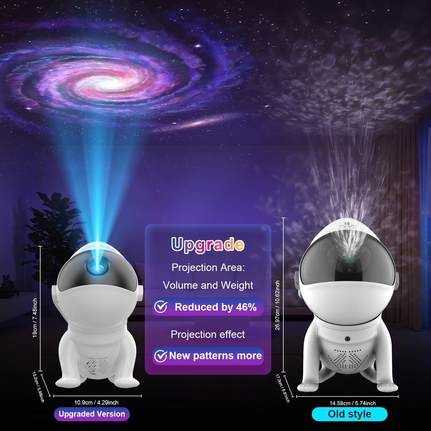 AUSYLE Star Projector Night Light Space Dog Galaxy Projector