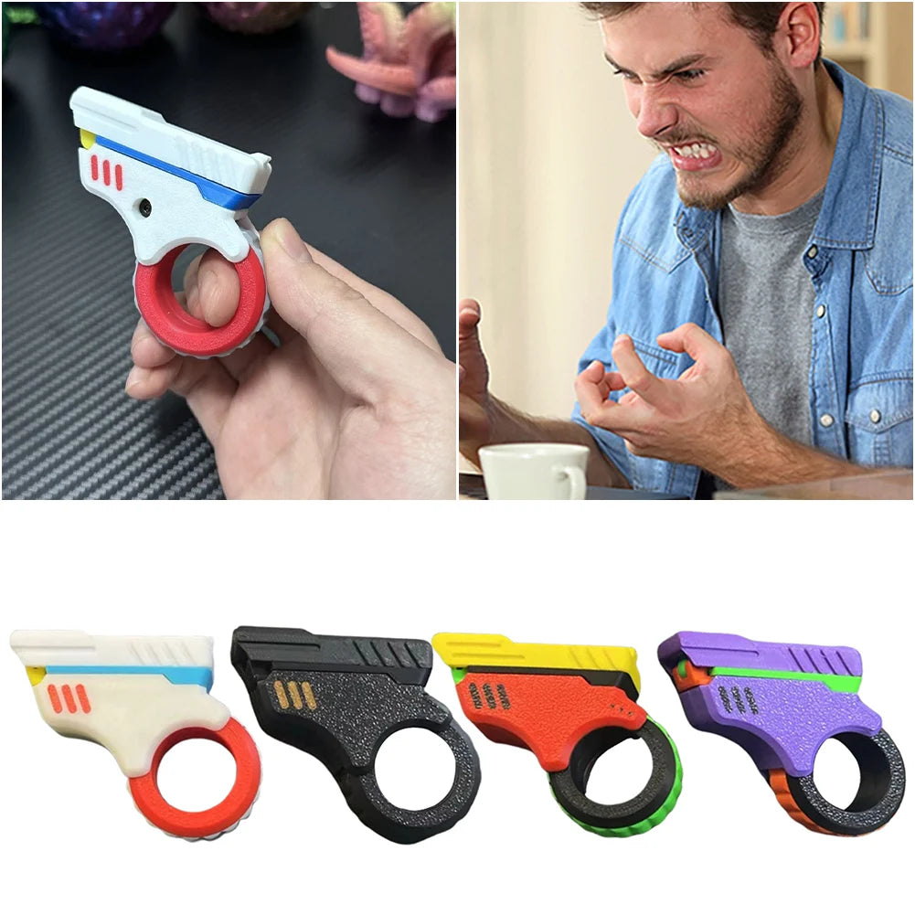 3D Printed Office Desk Fidget Gun Ring Toy for Stress