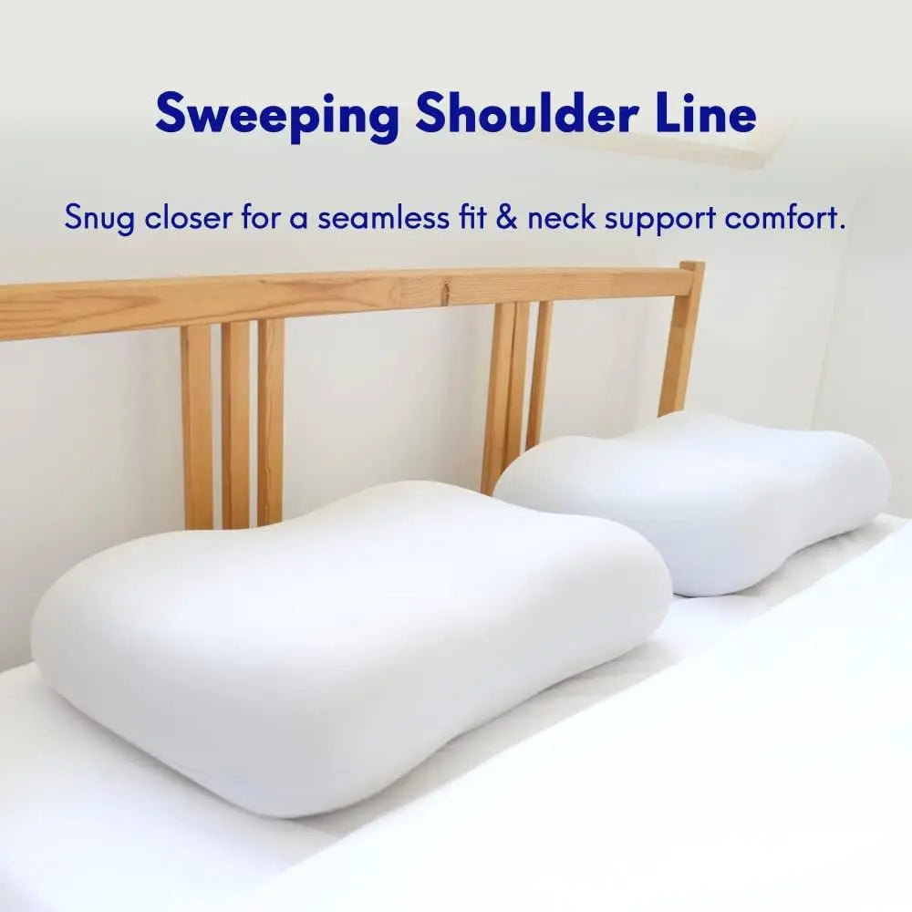 Ergonomic Contour Pillow For Side And Back Sleepers Cervical Support