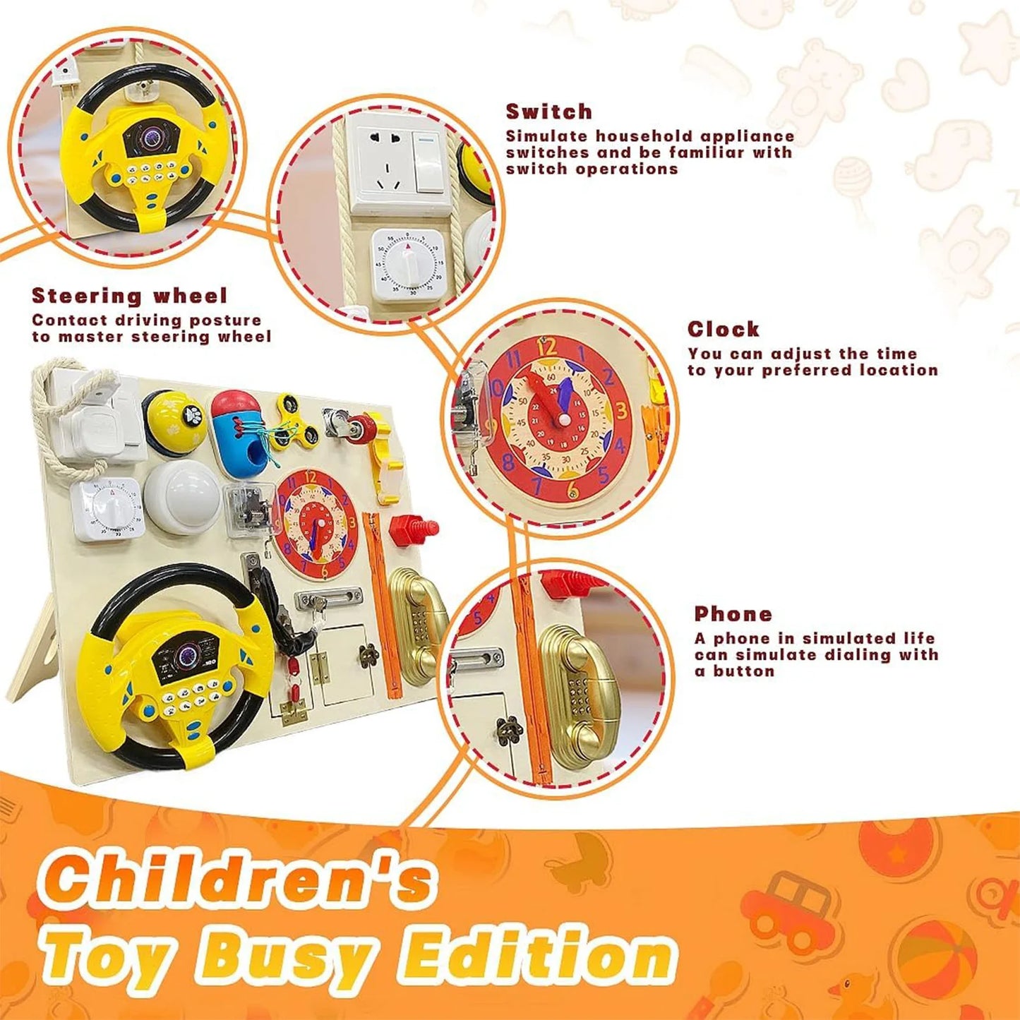 Toddler Sensory Activity Board Multifunctional Wooden Learning Toy