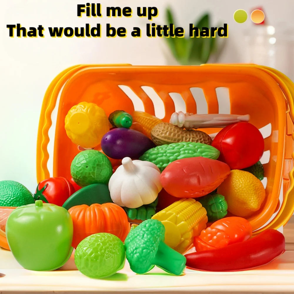 Vegetable Cutting Toys Set for Kids Safe Kitchen Pretend Play