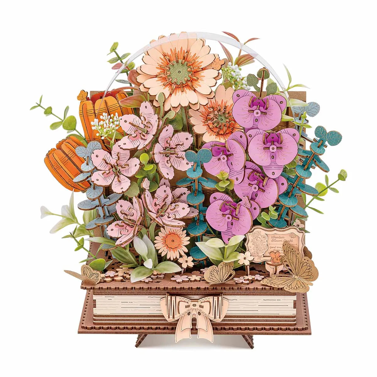 Robotime Blooming Book 3D Wooden Puzzle Decor Gift for Adults