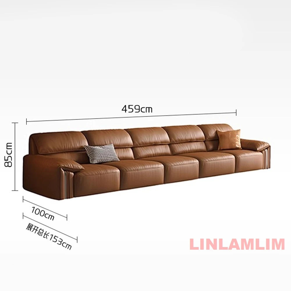 MINGDIBAOCN Modern Convertible Genuine Leather Sofa Bed With Electric Sleeper