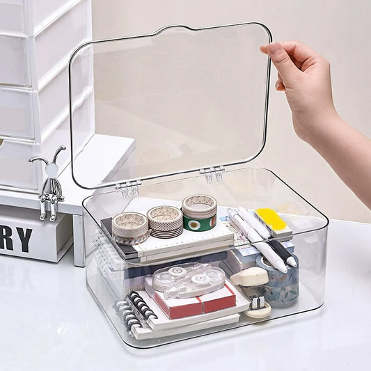 Durable Plastic Covered Storage Box with Latch and Secure Lid