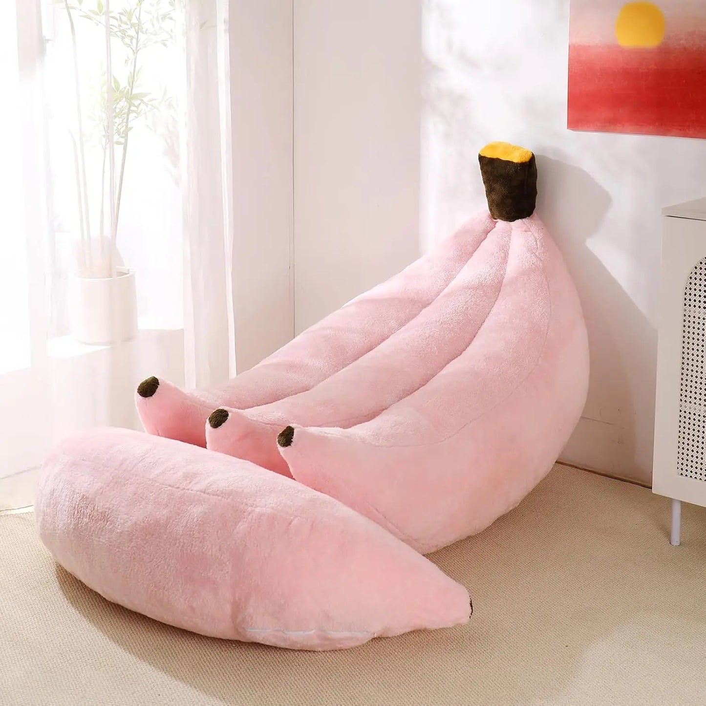 Banana Bean Bag Chair With Ottoman Convertible Lounger