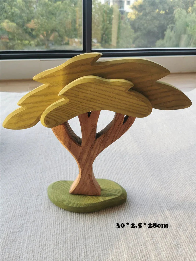 Jumpsecret Wooden Animals Stacking Blocks Set Basswood For Kids