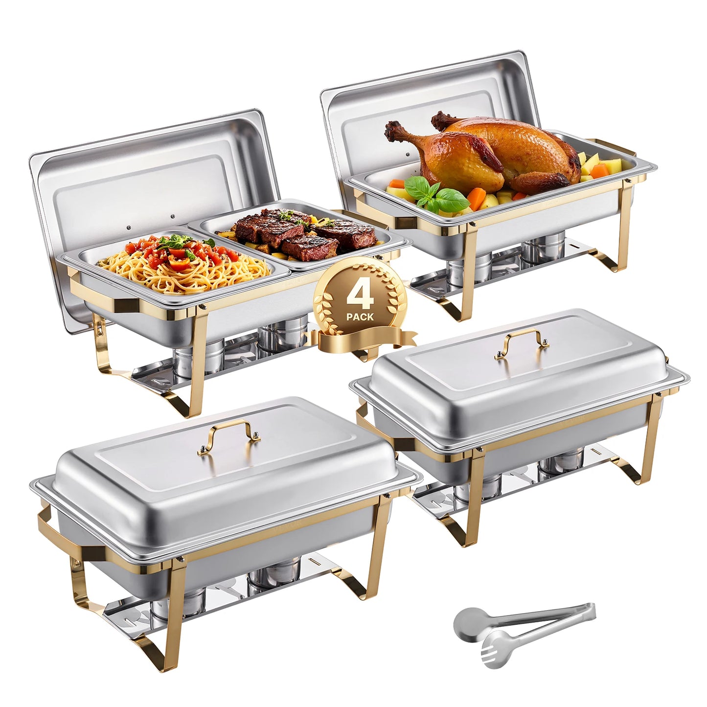 SucceBuy Stainless Steel Chafing Dish Buffet Set Catering Warmer